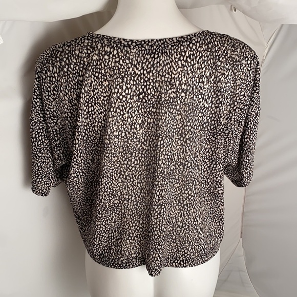 Joie Alessandra viscose top in multicolor Caviar beige tan print L - Picture 5 of 10